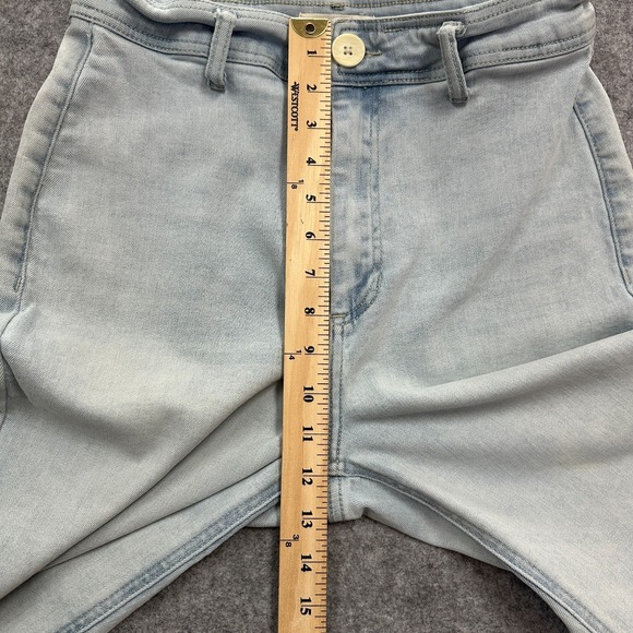 OAT New York Jeans Womens Size 8/29 Light Blue High Rise Wide Leg Baggy Raw Hem - Picture 8 of 10